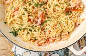 Smoked Salmon Pasta with Pine Nuts